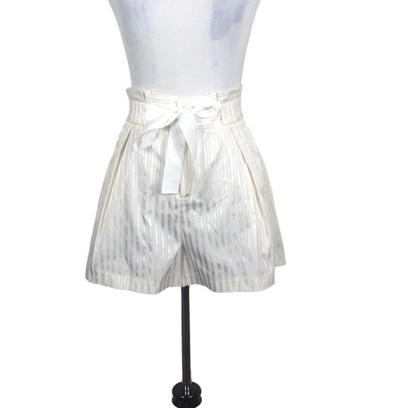 Airlie Shorts High Waisted Belted Striped - Picture 1 of 7